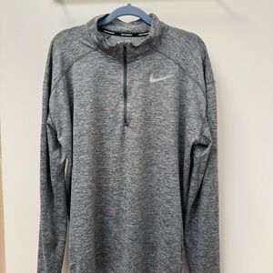 Nike Running Dri Fit Gray Quarter Zip Up Sweater with Performance Fabric